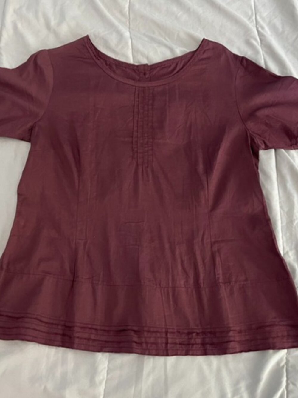 NEW Ewa I Walla Cotton Top Blouse Button Up Back Lagenlook Hippie Magnolia Pearl